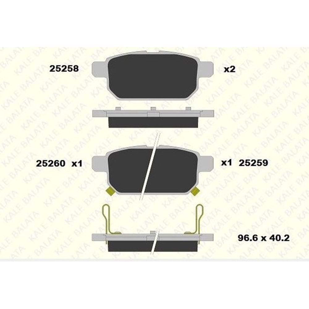 DİSK BALATA SUZUKI VİTARA 15>, SWİFT 10>, SX4 CROSS 13> ARKA - KALE