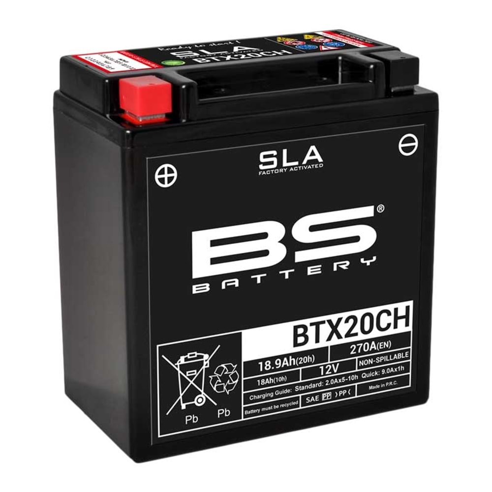 BS BTX20CH (SLA) 12V-18.9 AMPER 270 CCA Motosiklet Aküsü