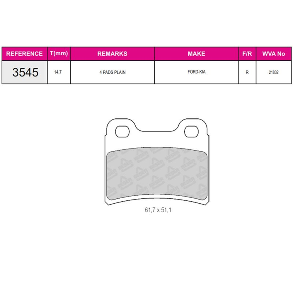 Disk Balata Ford, Kia