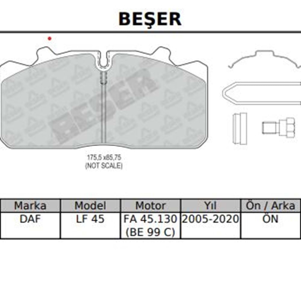 Disk Balata Ön Man 12 153, Isuzu, Renault Midlum (Aksesuarlı)