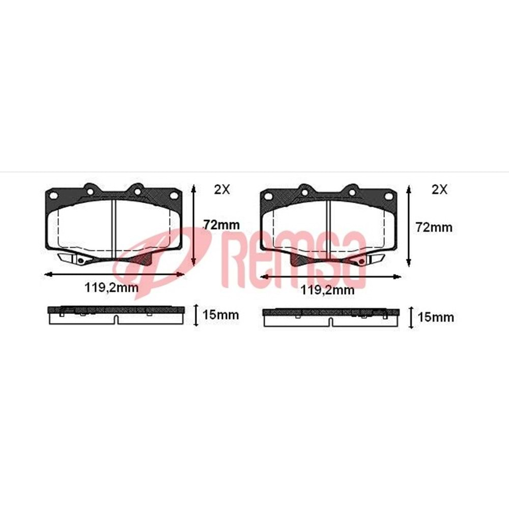 Disk Balata Toyota Land Cruiser, Hı-Lux Ön - REMSA