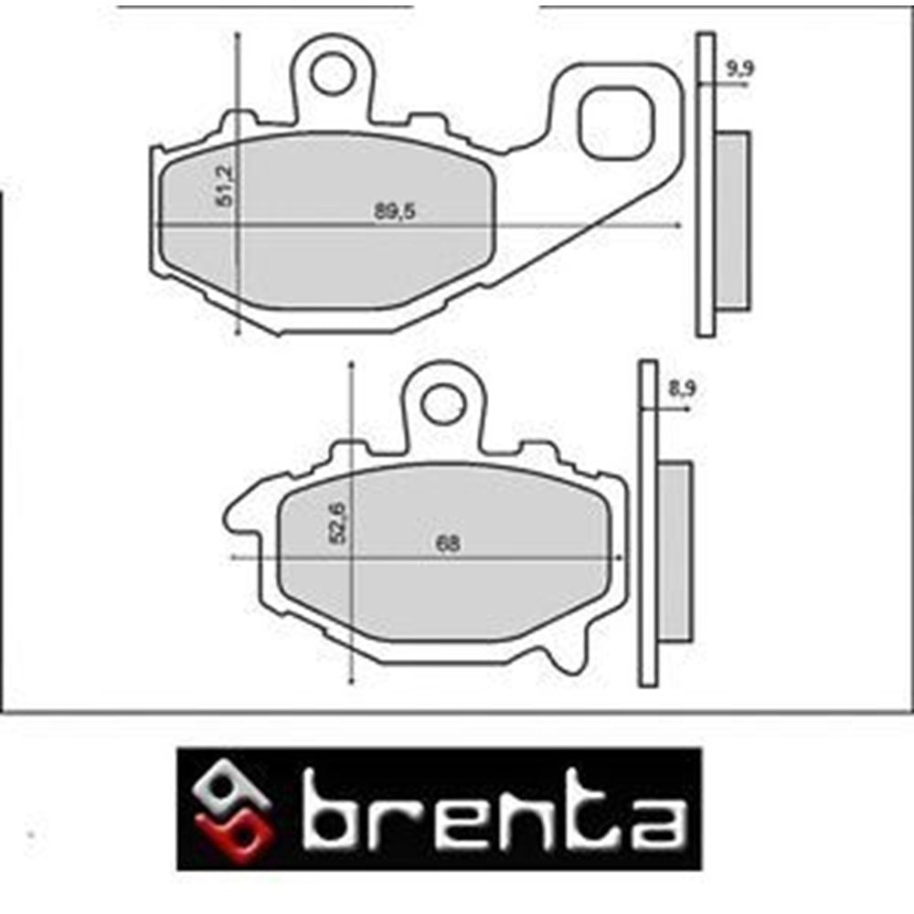 BRENTA ORGANİK BALATA ARKA ER6 F, ER6 N, KLE650, ZX6 R, ZX9 R