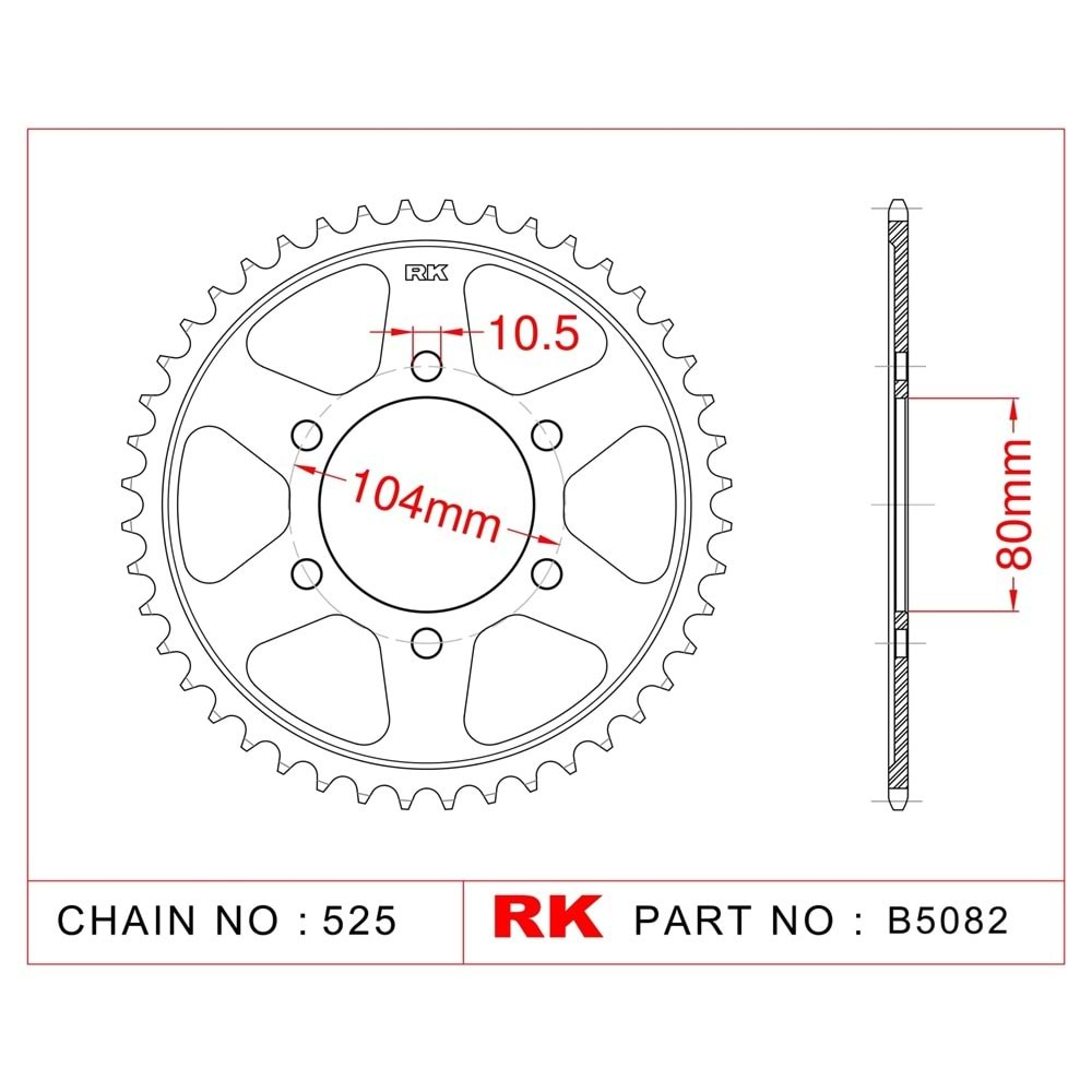 Rk Çelik Arka Dişli 40T Z 1000 07-09, Zx 10 R 06-07, Zx 6 R 98-02, Zzr 600 05-08