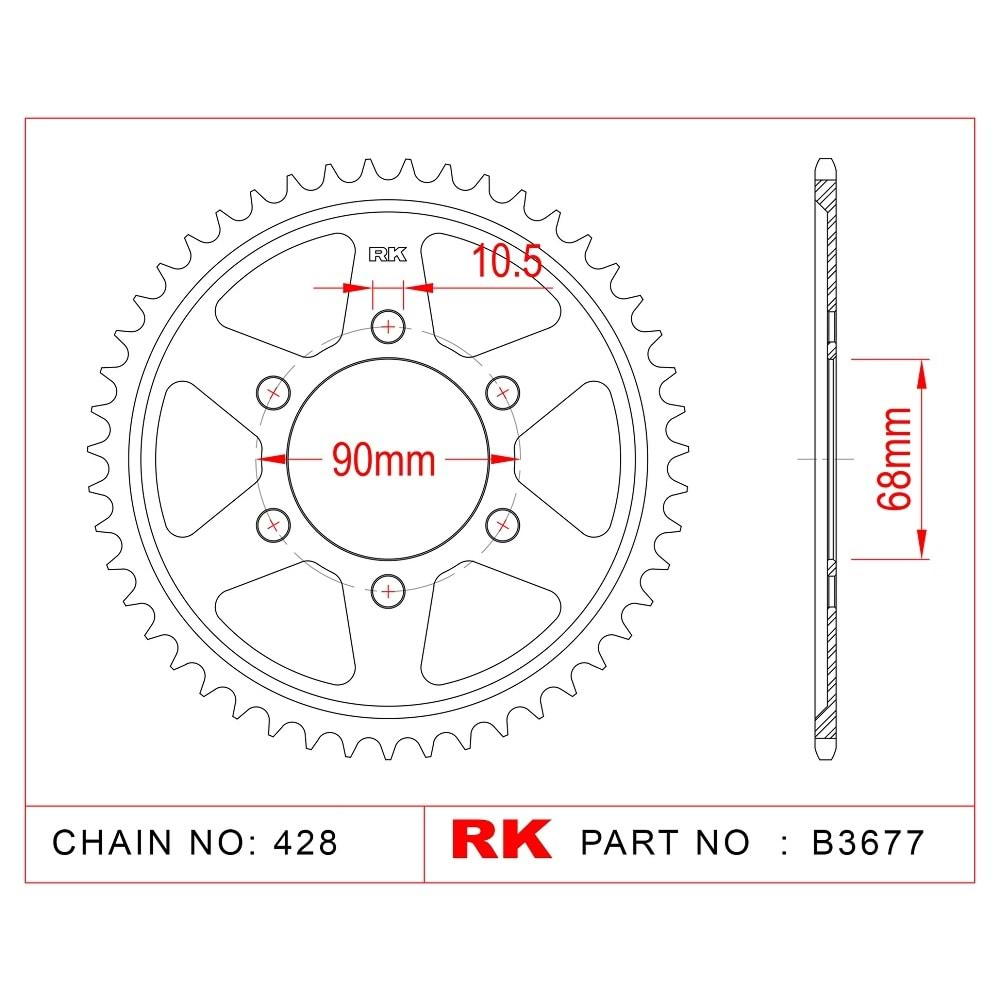 Rk Çelik Arka Dişli 47T Honda Cb 125 R 18-20, Cbr 125 R 18-20