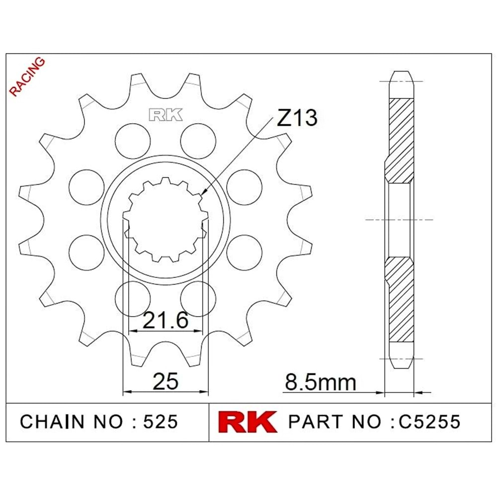 Rk Çelik Ön Dişli 15-2Q Kawasakı Racing Klz 1000 12-18, Z 900 17-18