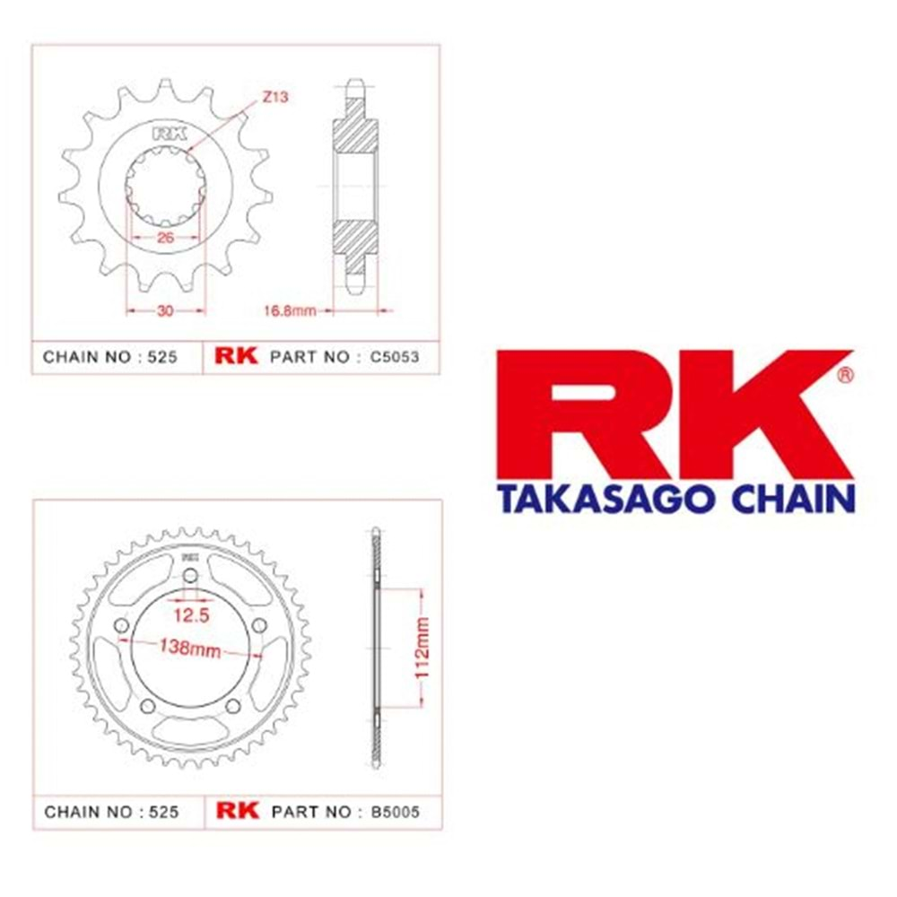 Rk Dişli Seti 42T-15T Honda Cb 650 F 14-18, Cb 650 R 19-20, Cbr 650 F 14-18, Cbr 650 R 19-20*