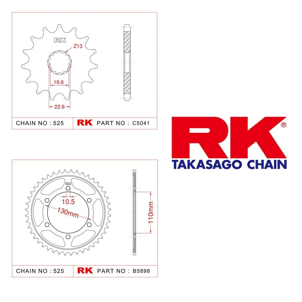 Rk Dişli Seti Suzuki Gsx R 600 11-16, Hyosung Gt 650 Efi 05-15*