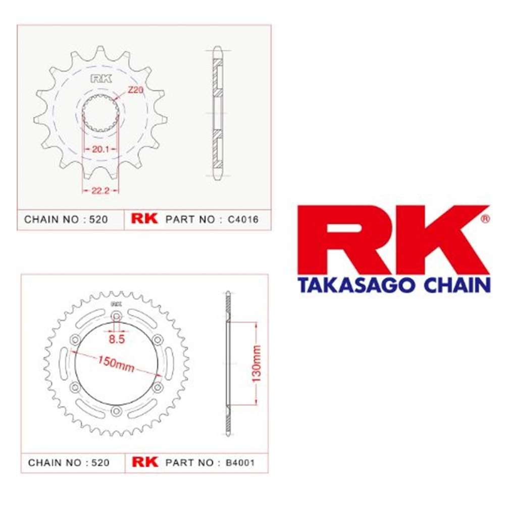 Rk Dişli Seti Yamaha Yz 125 05-17*