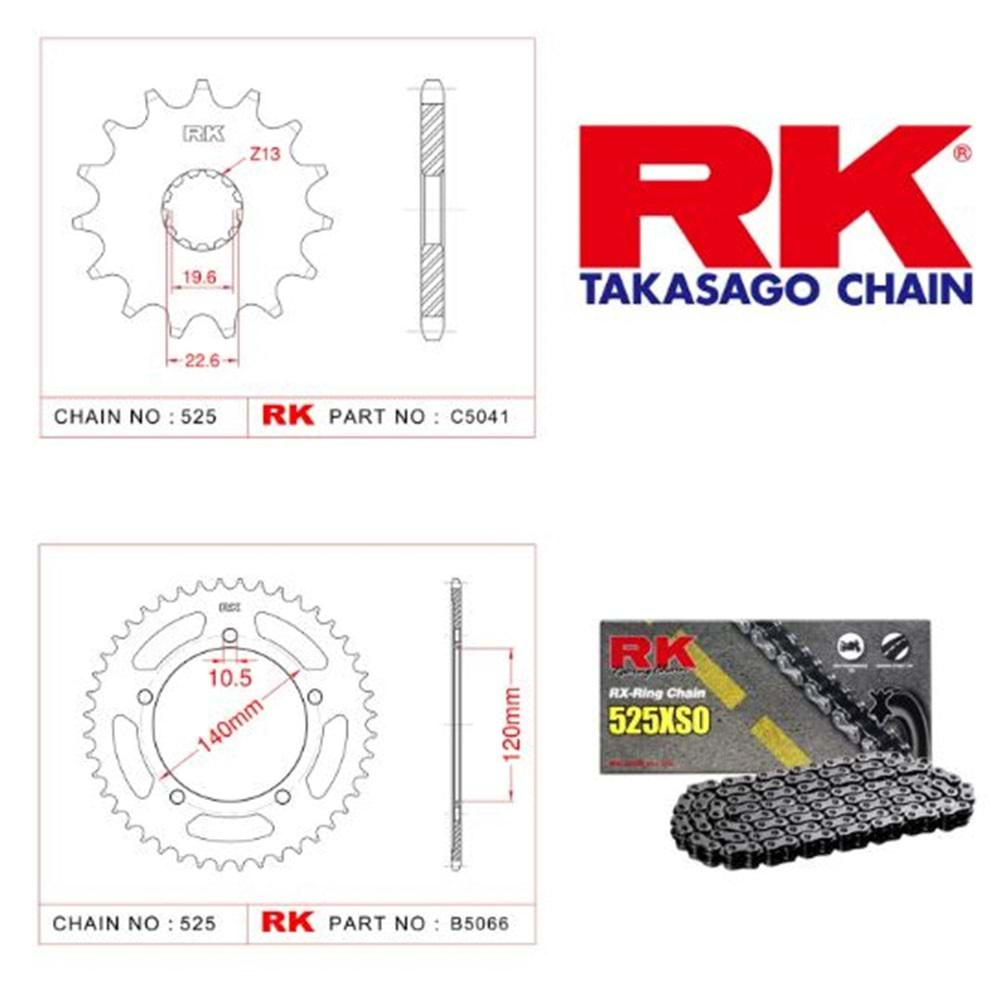 Rk Zincir Dişli Seti Suzuki Gsx-R 600 06-10