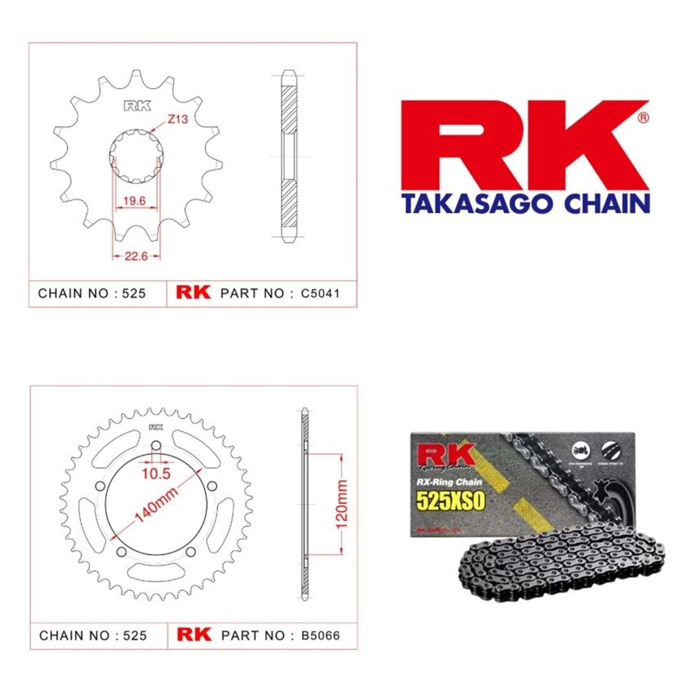 Rk Zincir Dişli Seti Suzuki Gsr 600 04-10