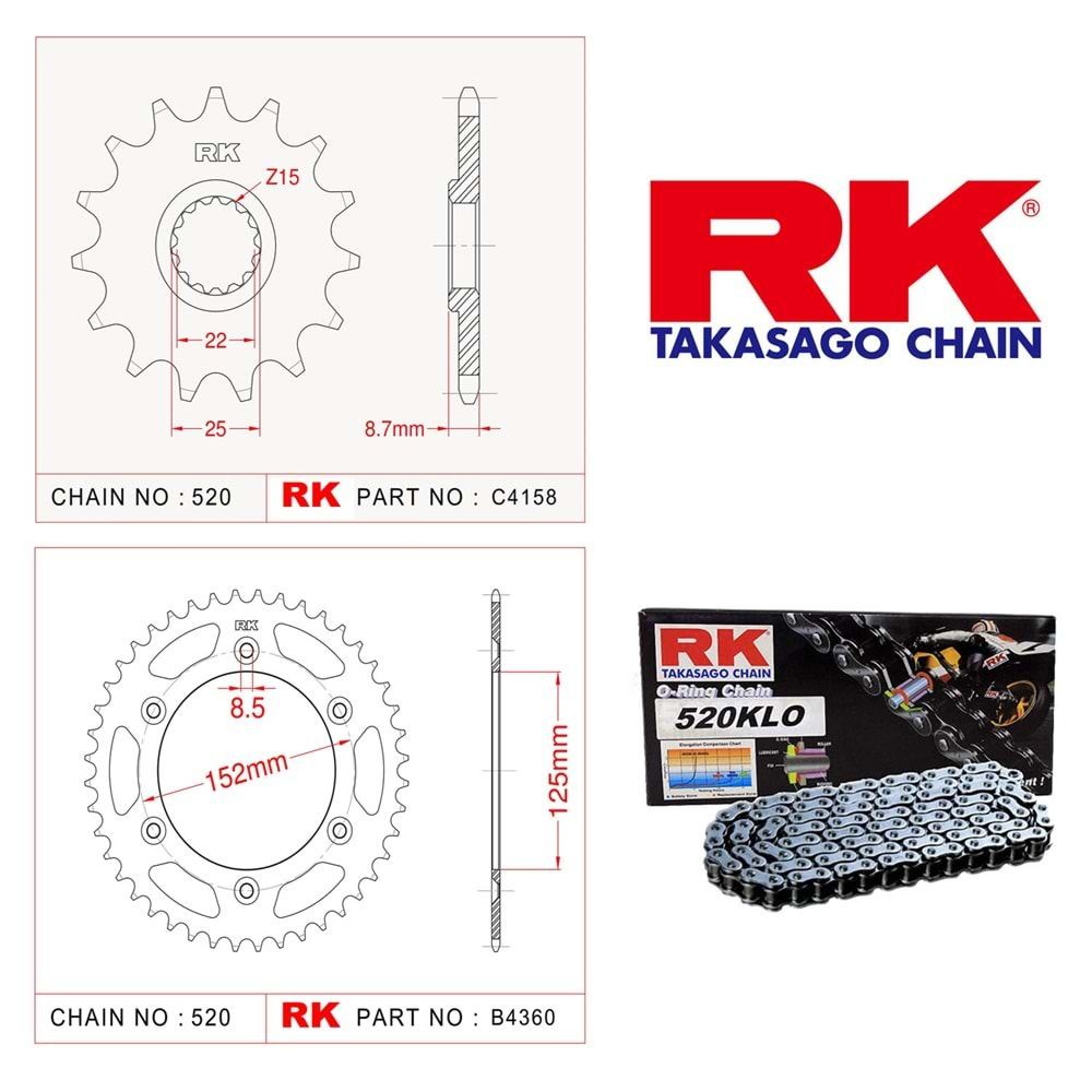 Rk Zincir Dişli Seti BETA RR 2T ENDURO250 17-20