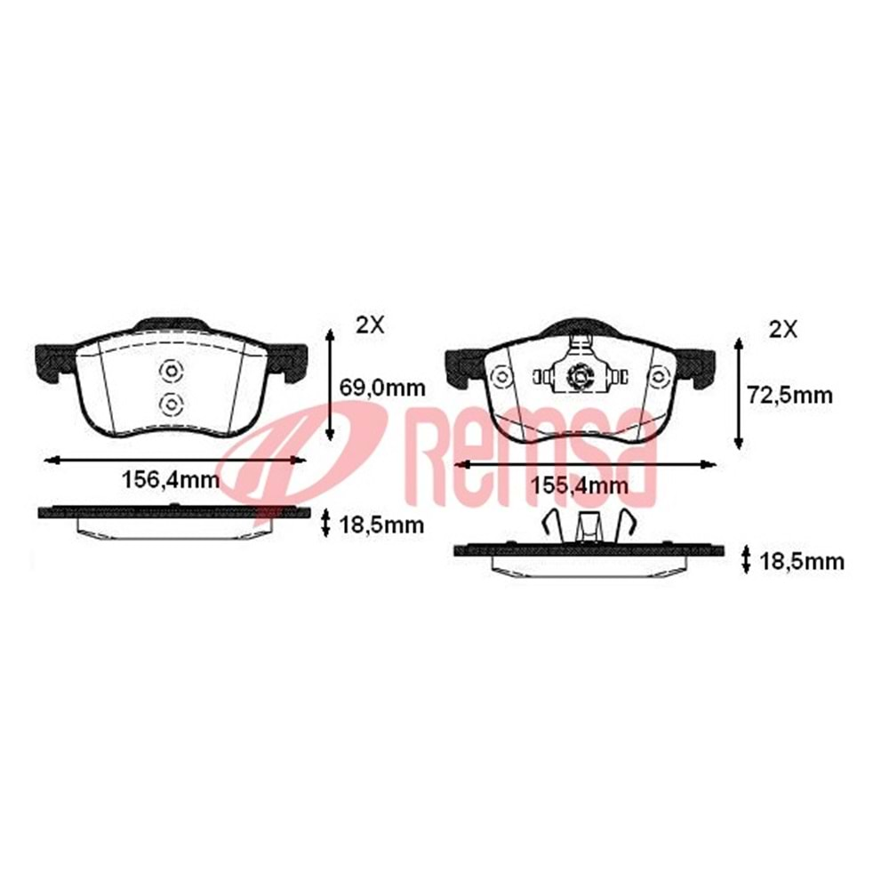 Disk Balata Volvo XC70, V70, S80, S60 Ön - REMSA