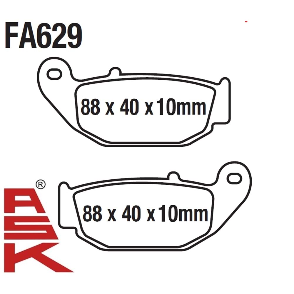 FREN DİSK BALATASI ARKA CF SR250-450 NK 250 ASK (ABS) FA629