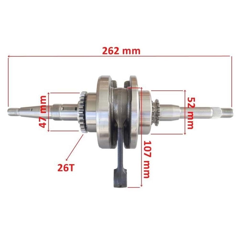 Sevgent Scooter 80 Krank 26T Dişlili (Rulman 47-52 Mm)