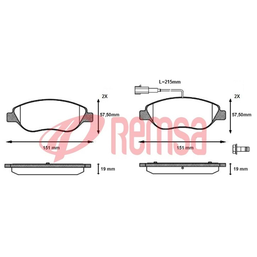 Disk Balata Fiat Stilo (192) 1.4 Ön - REMSA