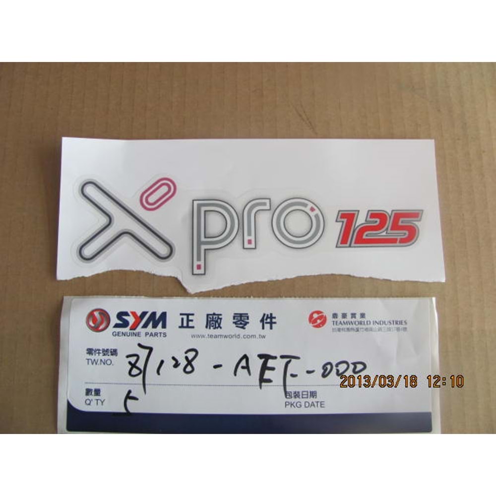 SYM 87128-AEF-000 LOGO STICKER ARKA XPRO 125