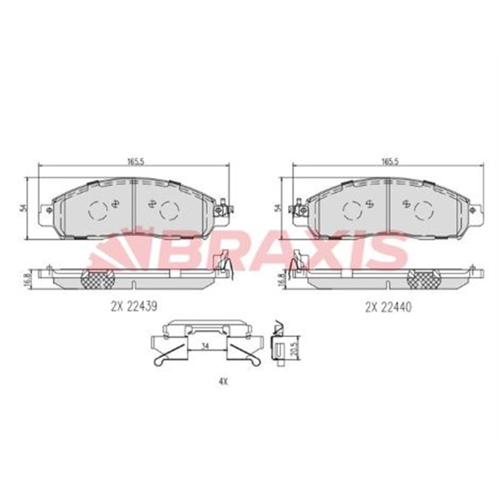 Disk Balata Nissan Navara D23 4X4 14> Ön