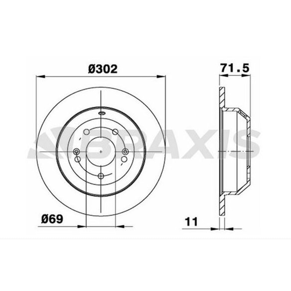 Fren Diski Hyundai Santa Fe 09-12, Kia Sorento 12> Arka - 302 MM -