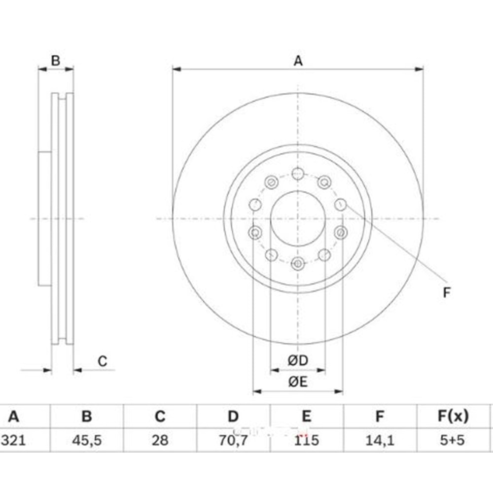 Fren Diski Opel İnsignia Ön - 321 MM
