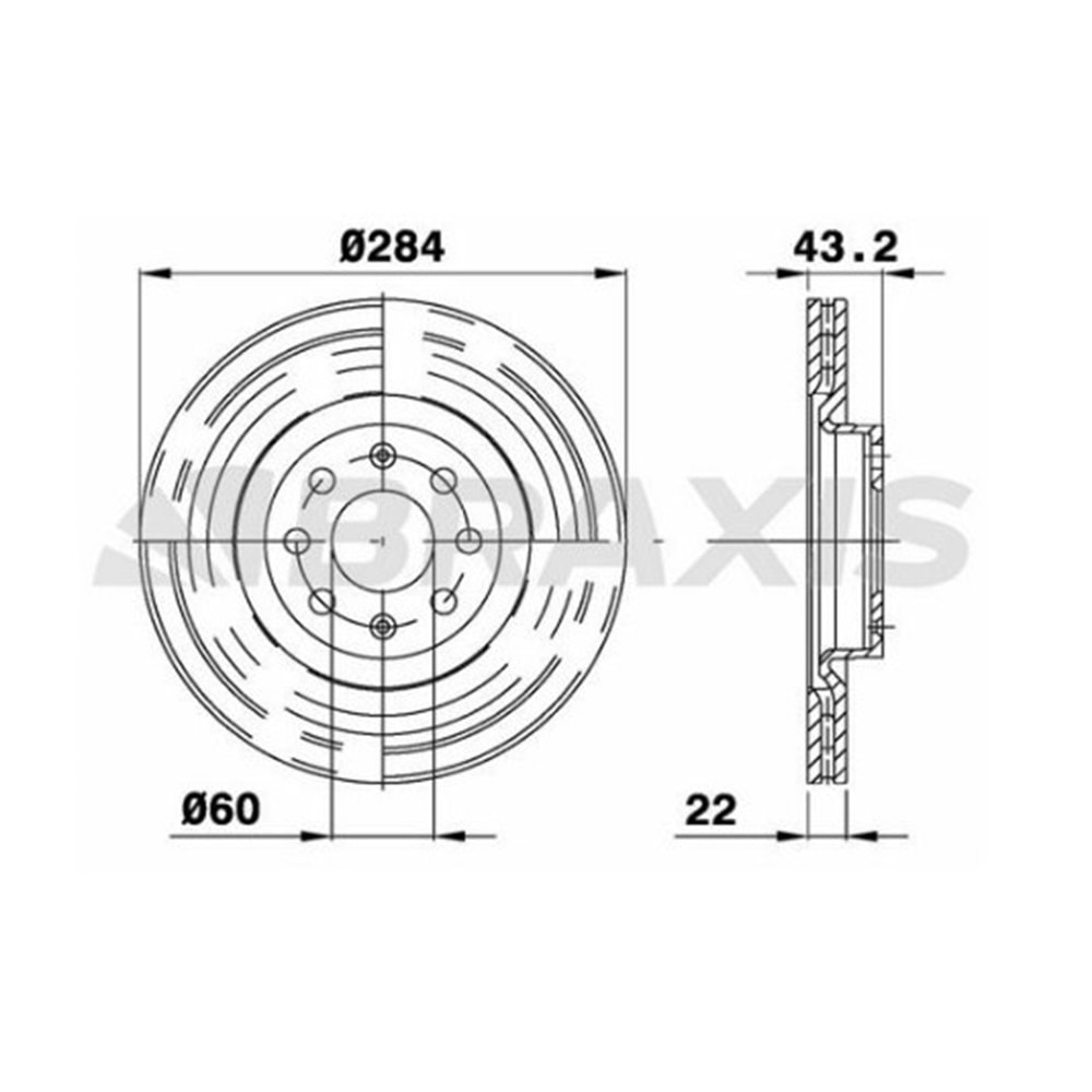 Fren Diski Ön Opel Corsa D, Corsa E, Adam, Grande Punto, Punto Evo - 284 mm
