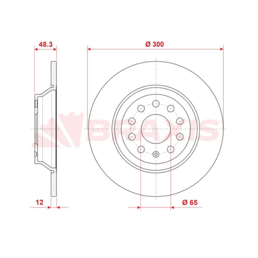 Fren Diski Vw Golf VII, Audi TT Arka - 300 mm -