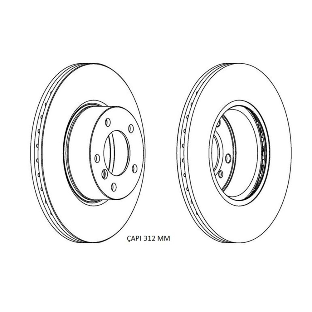 Fren Diski Bmw 1 Seri, 3 Seri E90, E93 Ön - 312 MM - AP