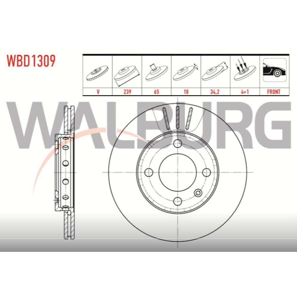 Fren Diski Vw Polo 99-01, LUpo, Seat AROSA Ön - 239 MM - WAGEN