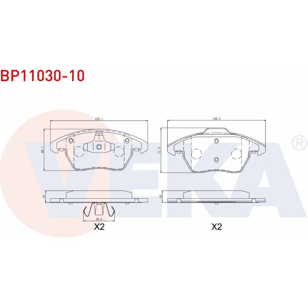 Disk Balata Vw, Audi, Seat, Skoda, Peugeot, Citroen Ön - VEKa