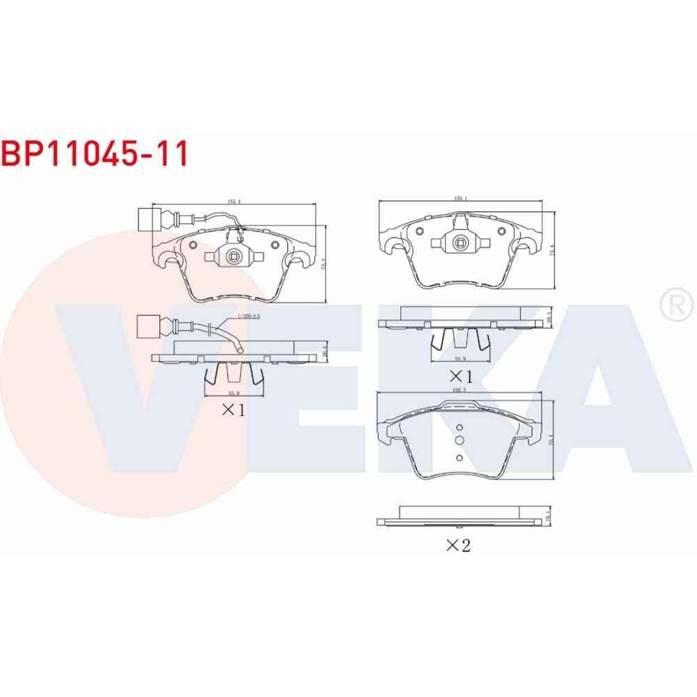 Disk Balata Vw T5 VI KaLIN TİP Ön - VEKa