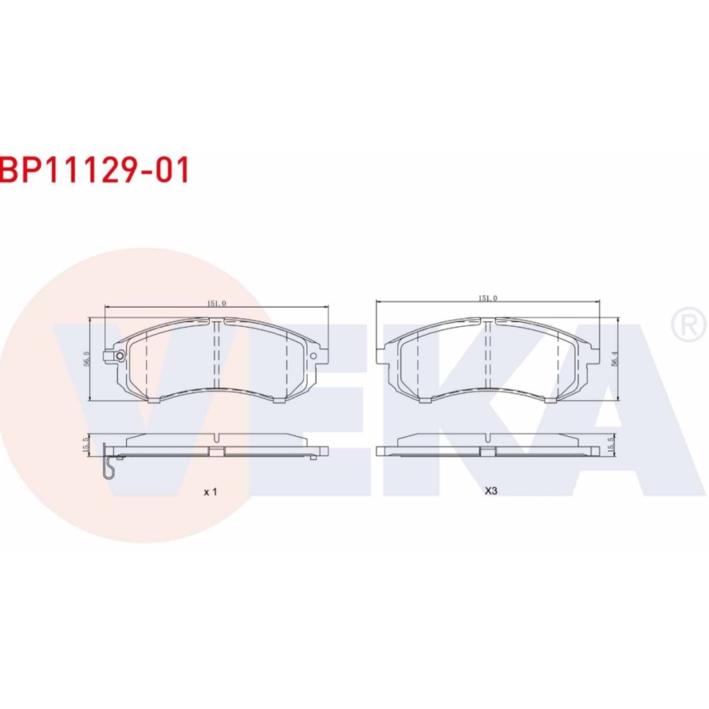 Disk Balata Mitsubishi L 200 (K7T,K6T) 2.5 TD 4WD Ön - VEKa