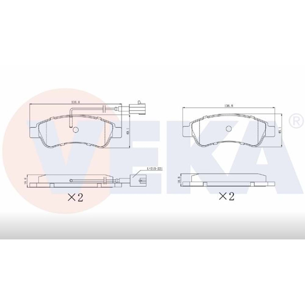 Disk Balata Fiat Ducato, Peugeot Boxer, Citroen Jumper 3.0 HDİ Arka - VEKa