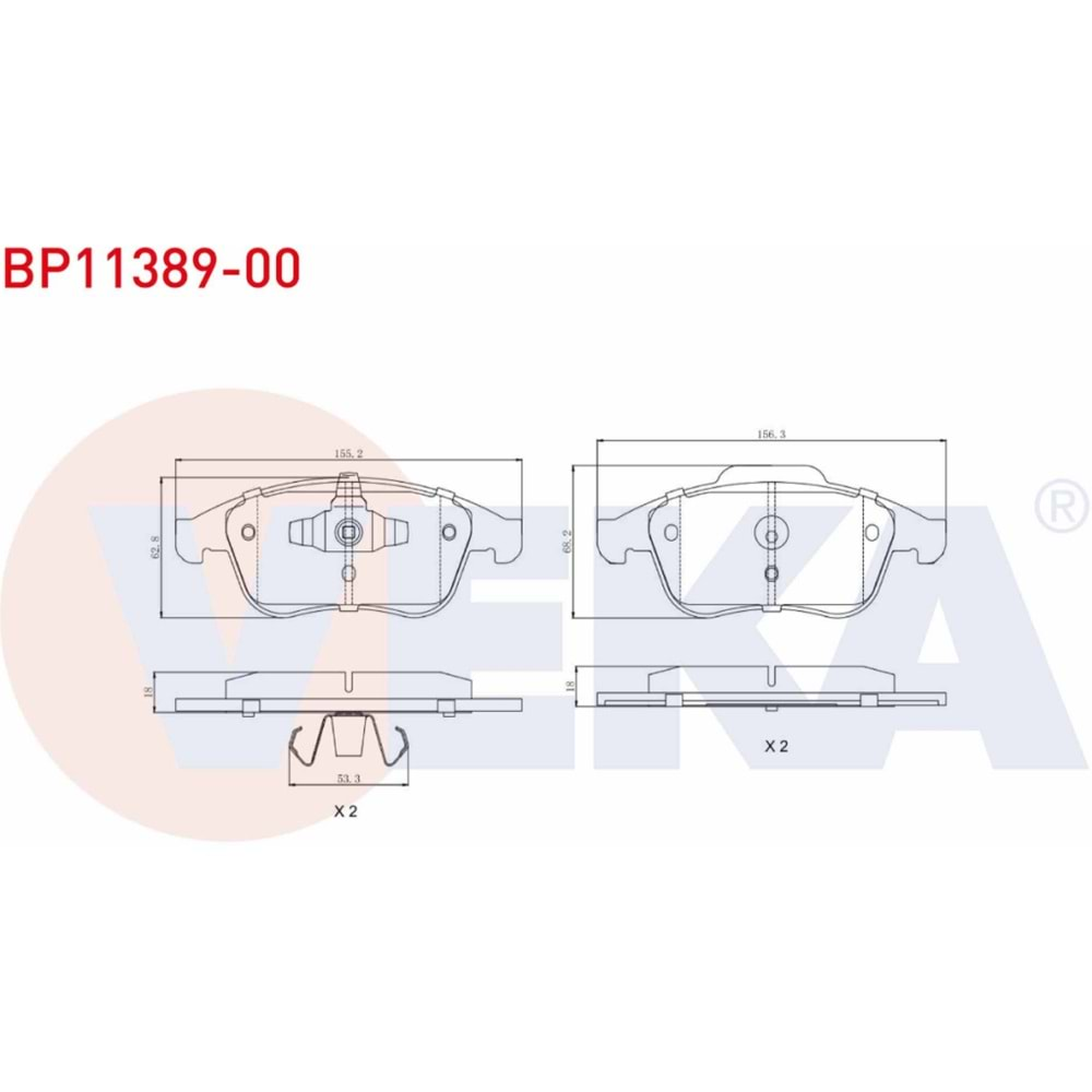 Disk Balata Renault Laguna III, Latitude, Clio IV Ön - VEKa