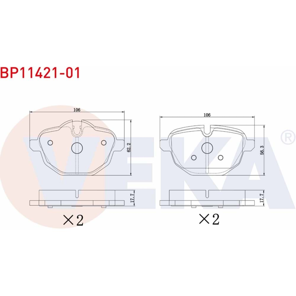 Disk Balata Bmw 5 Serisi F10 10>, X3, X4 Arka - VEKa