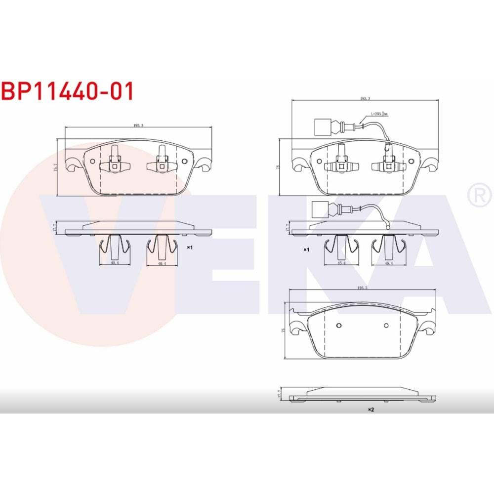 Disk Balata Vw Transporter V, VI, MULTİVAN V Ön - VEKa