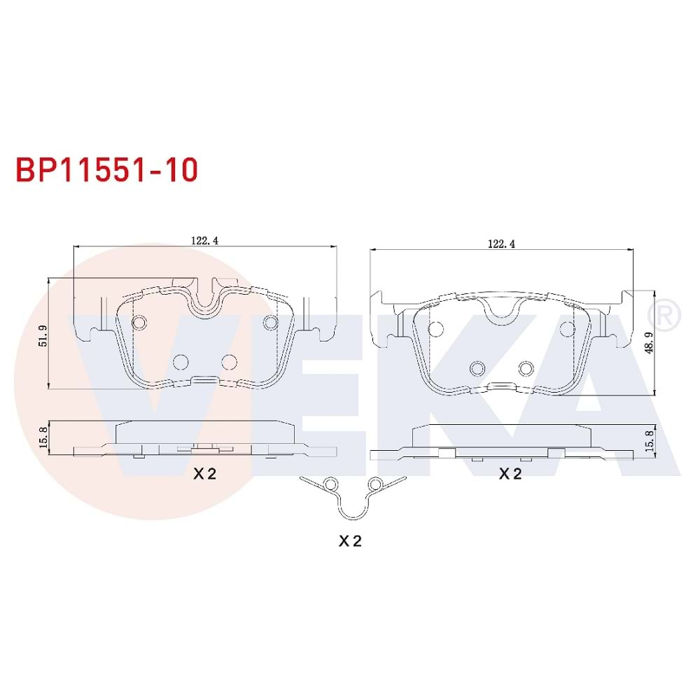 Disk Balata Volvo S90 II 16>, XC90 17>, T5, T6, D3, D4 Arka - VEKa