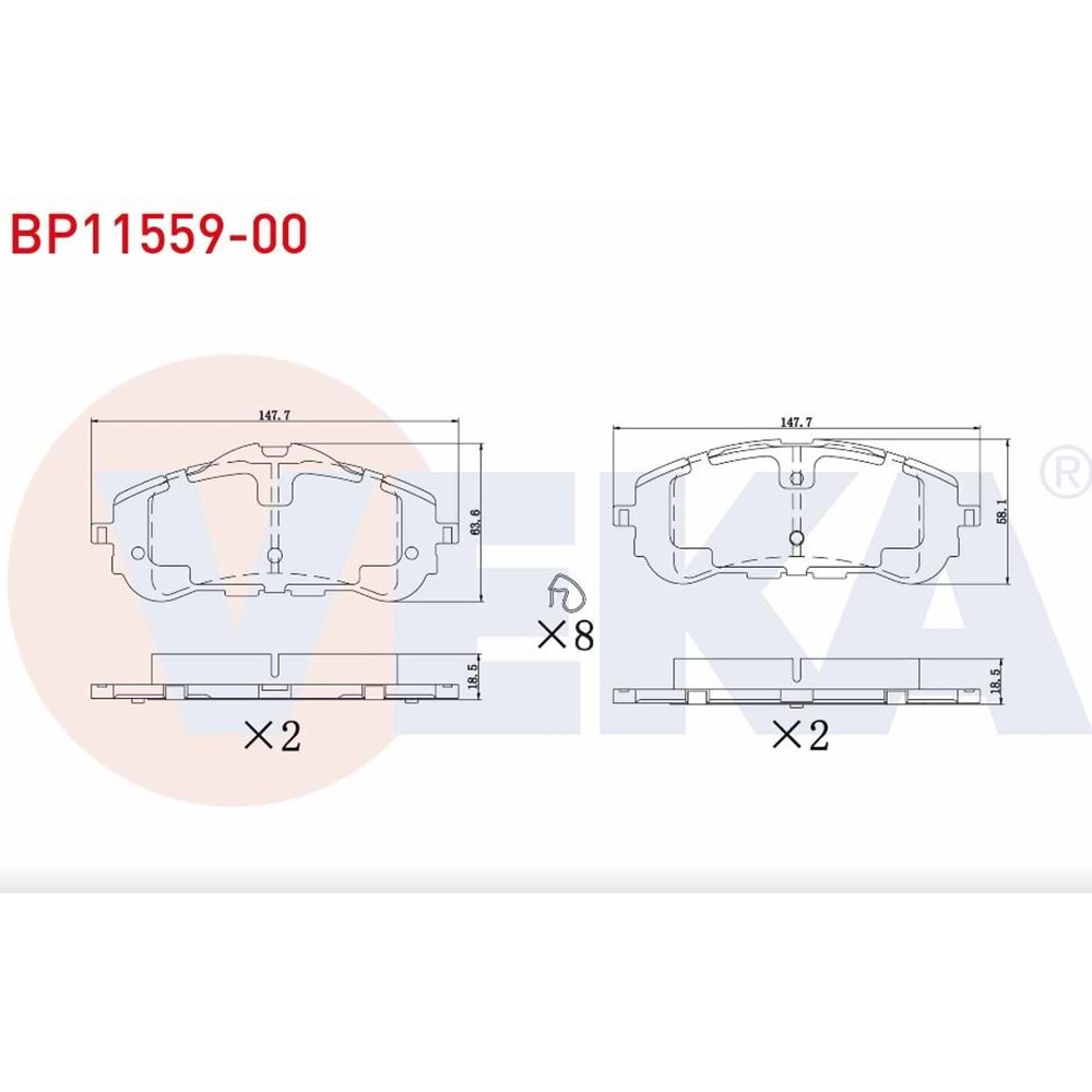 Disk Balata Peugeot 308 II 1.6 HDI, Citroen Berlingo Ön - VEKa