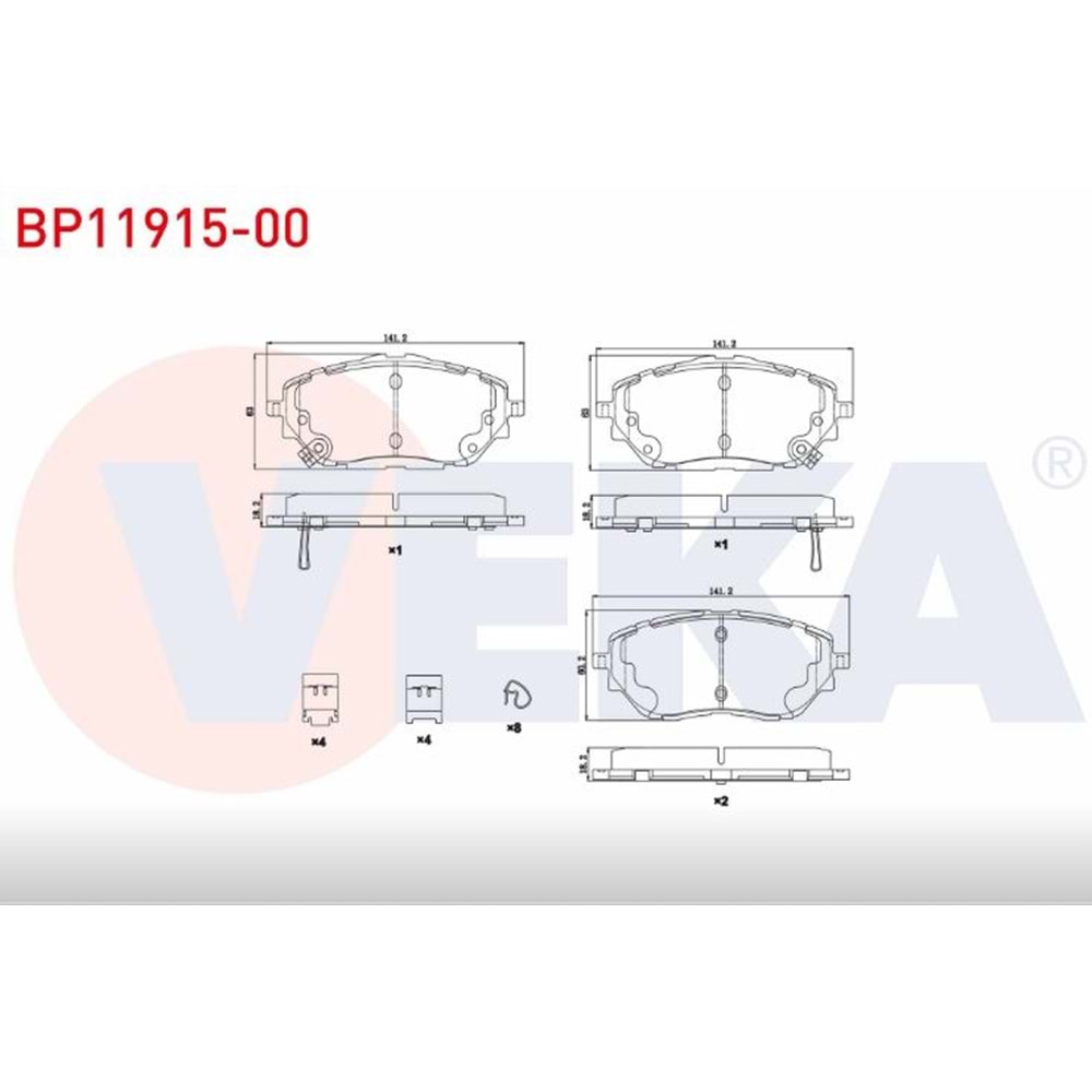 Disk Balata Toyota Corolla C-HR X1 1.6, 1.8 Hybrid 2016- Ön