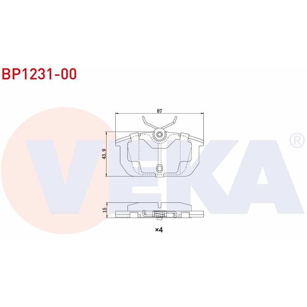 Disk Balata Fiat Marea, Tempra, Alfa Romeo 145, 146, 155 Arka - VEKa