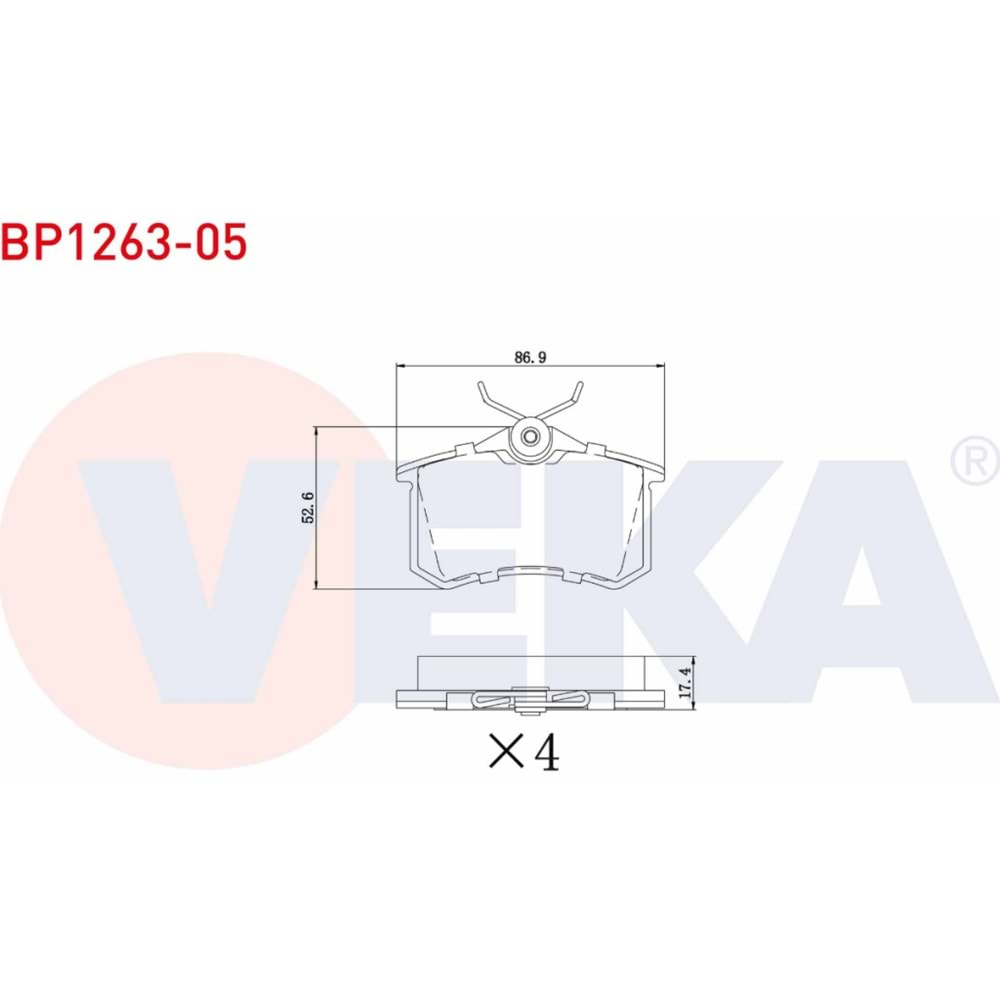 Disk Balata Vw Golf IV 1.4İ 16V, Renault Clio III, Nissan Micra Arka(KALIN) - VEKa