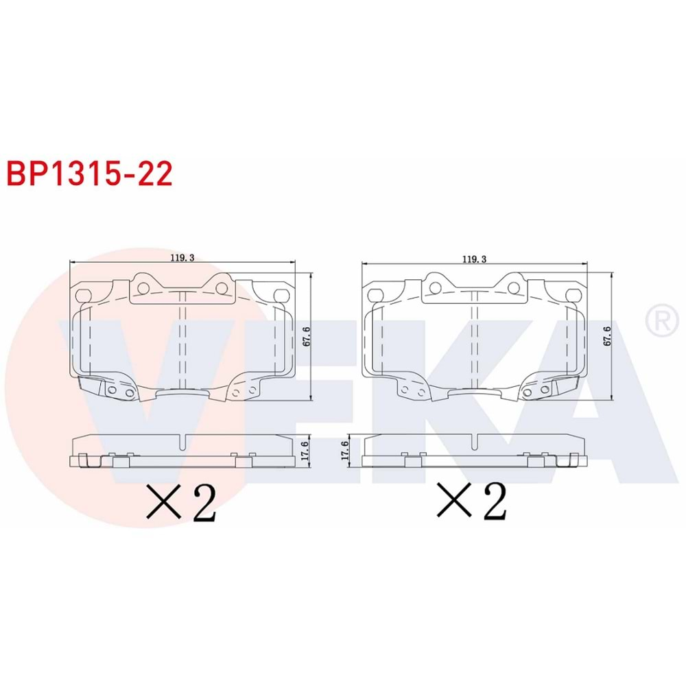 Disk Balata Toyota Hı-Lux 4 WD, Land Cruıser Ön - VEKa