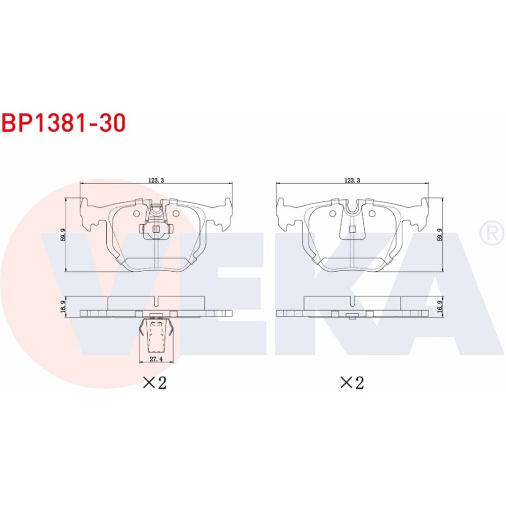 Disk Balata Bmw X5, X3 Arka - VEKa