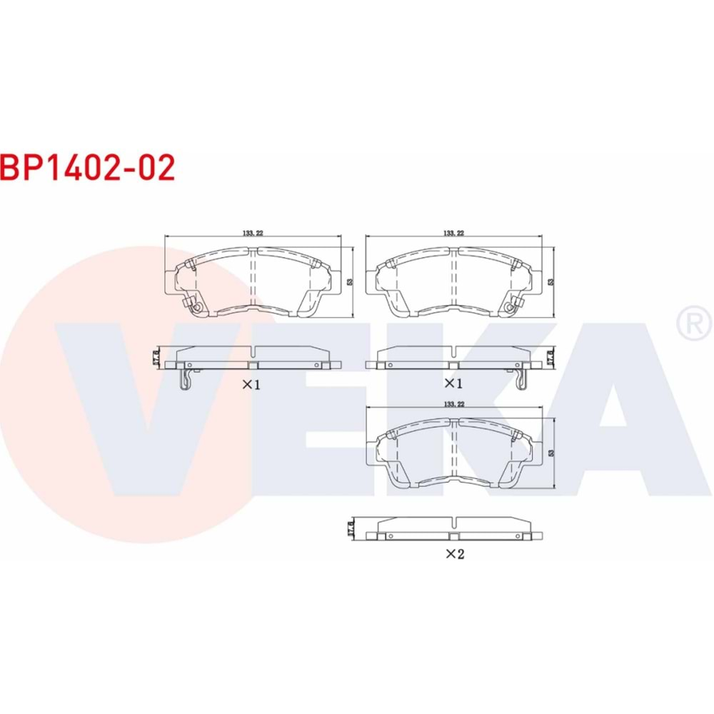 Disk Balata Toyota Corolla 1,6, Rav 4, Carina E Ön - VEKa