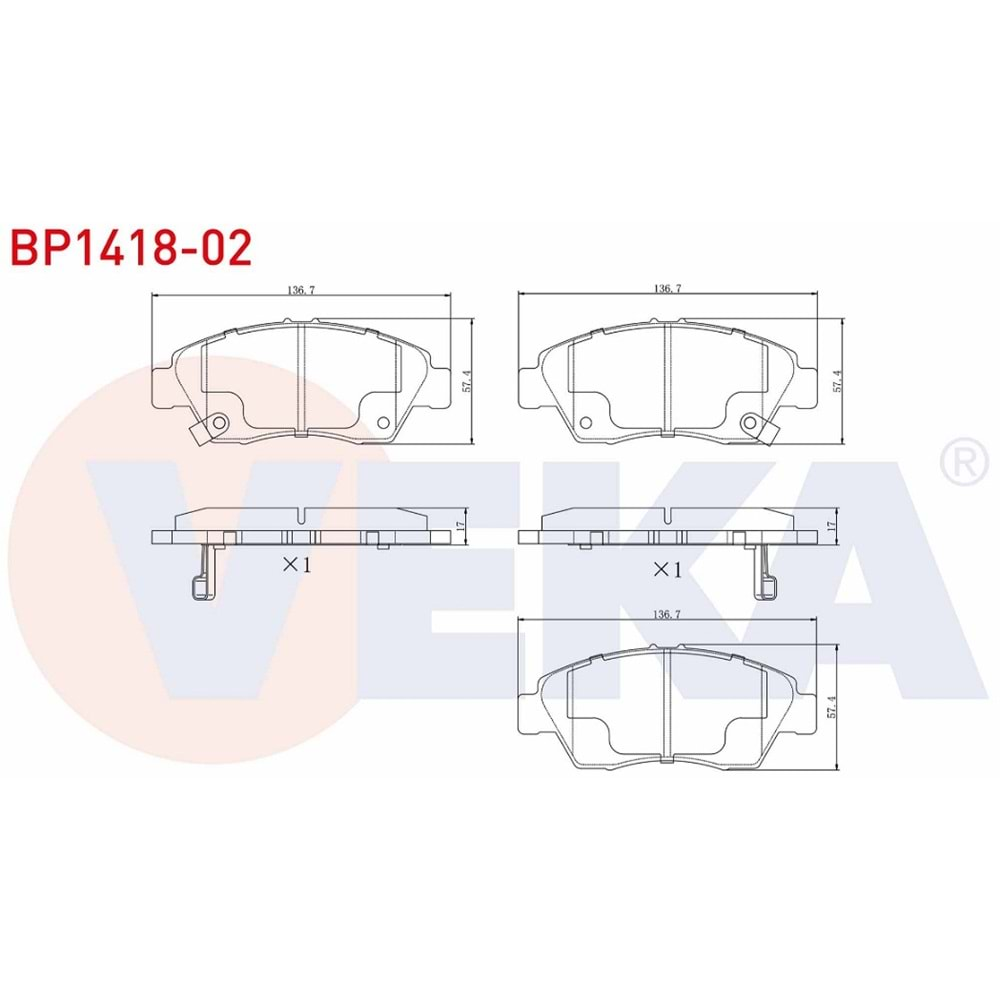 Disk Balata Honda Civic İkaz Saclı Ön - VEKa