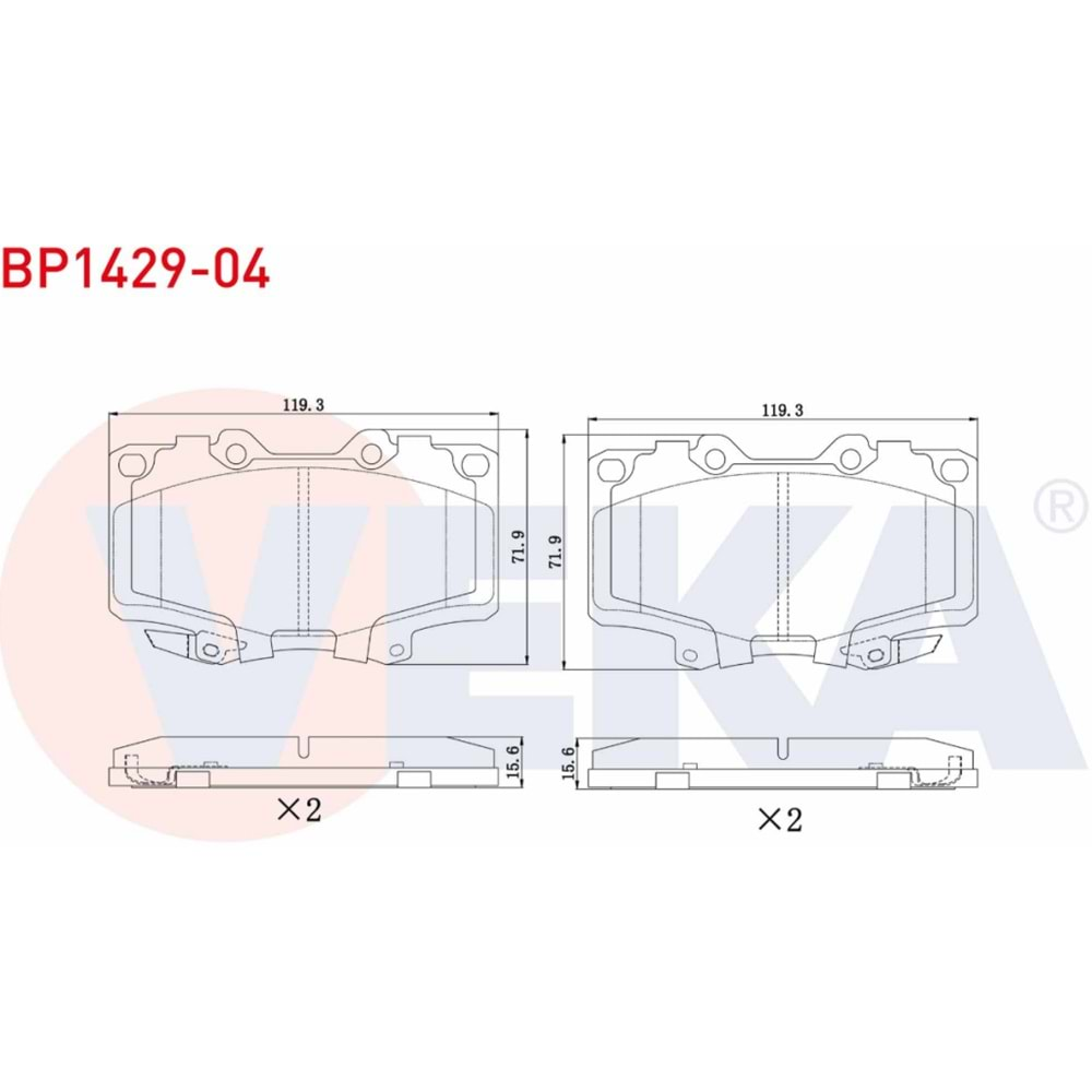 Disk Balata Toyota Land Cruiser, Hı-Lux Ön - VEKa