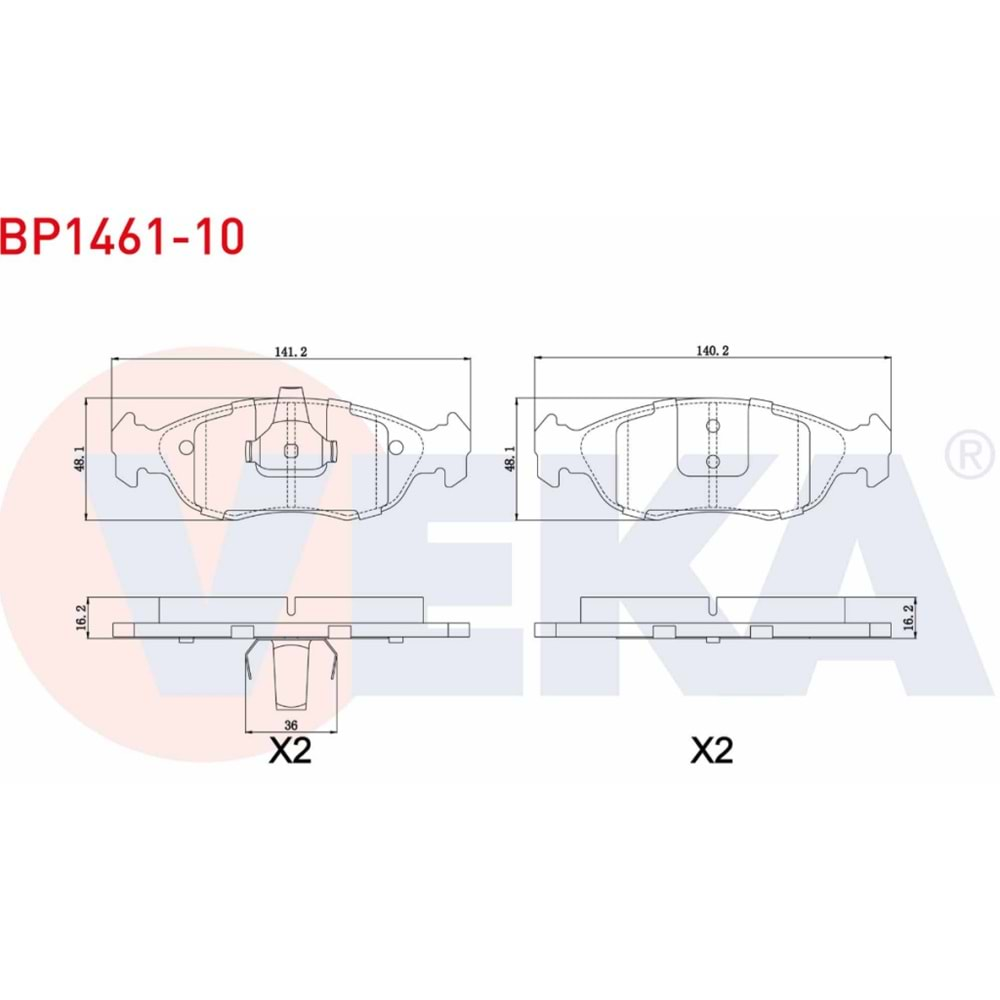 Disk Balata Peugeot 106 II Ön - VEKa