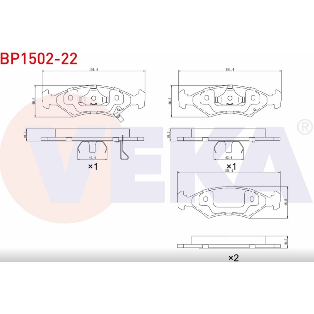 Disk Balata Kia Sephia (FA) 1.5İ Ön - VEKa