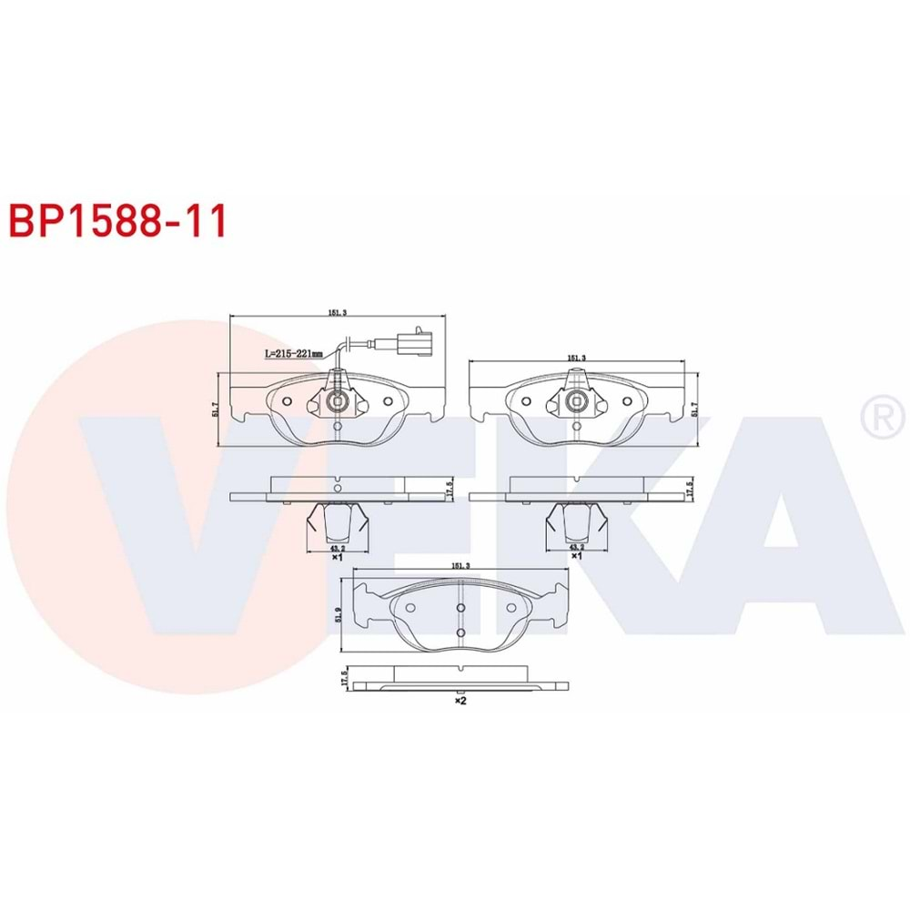 Disk Balata Fiat Marea, Alfa Romeo Ön - VEKa