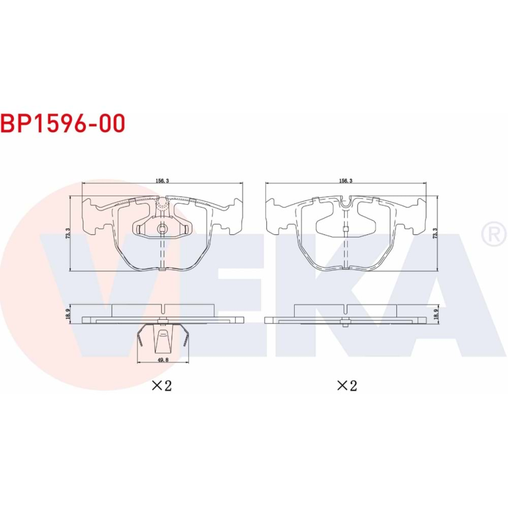 Disk Balata Bmw X3, X5 Ön - VEKa