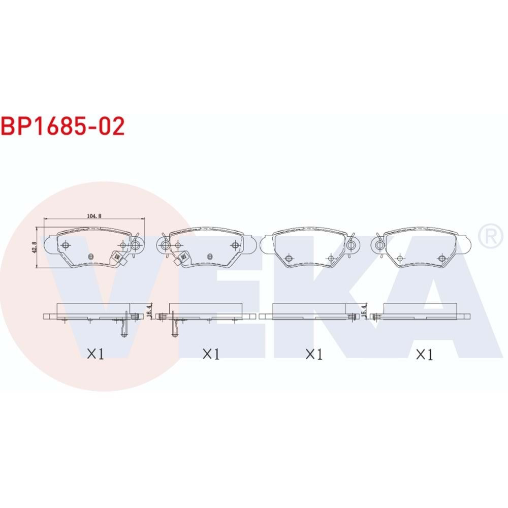 Disk Balata Opel Zafira, Astra G, Astra F Arka - VEKa