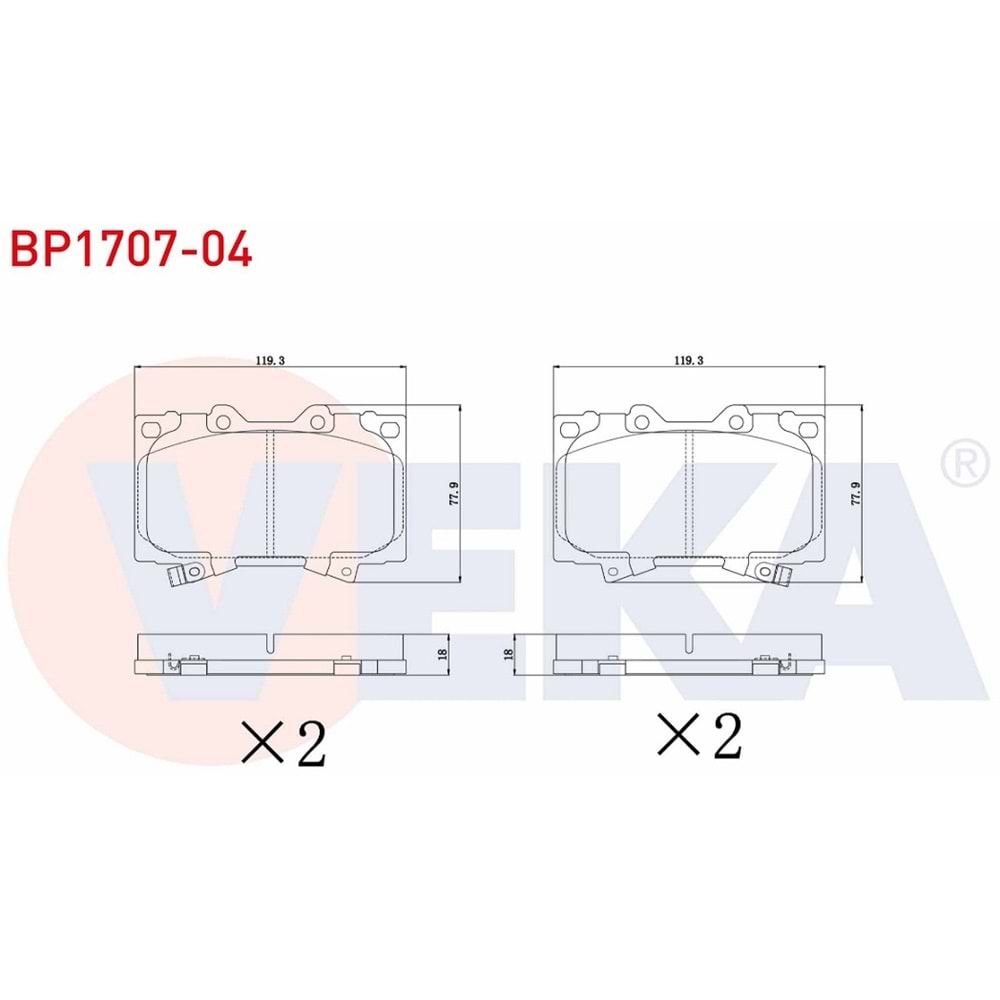 Disk Balata Toyota Land Cruiser VX Ön - VEKa